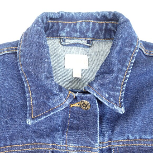 Vintage Y2K cleo Jean Jacket Women's Medium 100% Cotton Denim Trucker Coat - Picture 2 of 9
